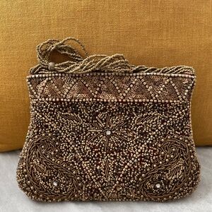Beaded gold evening purse